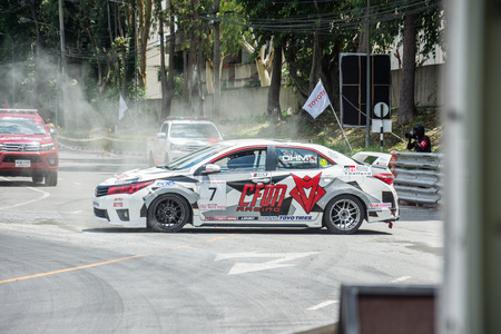 Chiang Mai, Thailand - September 17, 2016 : Racing cars in Toyota Motorsport 2016 Fast Fun Fest on...