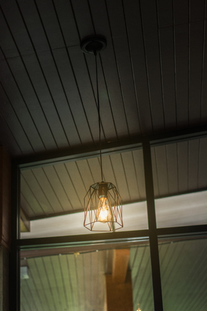 vintage lamp decorative in home, lamp in modern style, warm tone light lamp, lamps in coffee shopの写真素材