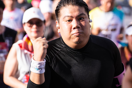 Pattaya, Thailand - May 19, 2018 - Young men and young girls competing in the most sexy outfits on the beach of Pattaya, at Pattaya Bikini Beach Race 2018 at Central Festival Pattaya beachのeditorial素材