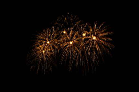 Colorful Fireworks Celebration, New Year Celebration Fireworks And The Black Sky Background.の写真素材