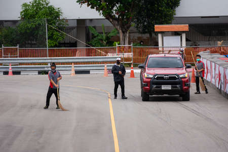 Chiangmai - November 13 : 2021, Toyota Racing car on the track road at high speed, rally sport car...