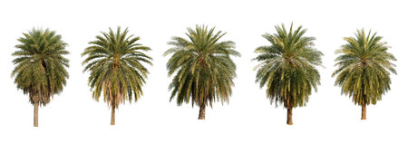 Collection Palm Tree Isolated On White Background Use For Garden And Park Decoration, Advertising work.の写真素材