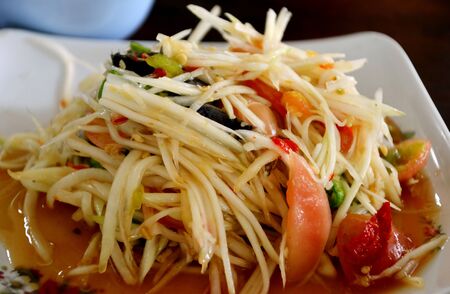 Papaya salad hot and spicyの写真素材
