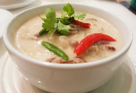 tum kha kai thai foodの写真素材