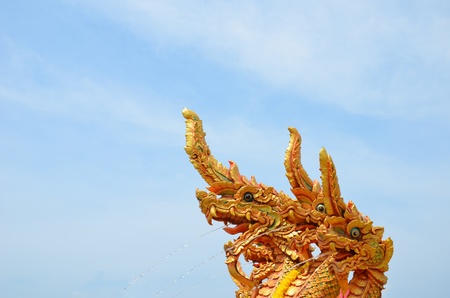 king of naga with blue sky の写真素材