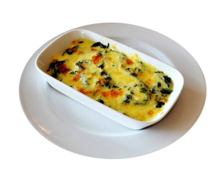 baked spinach with cheese の写真素材