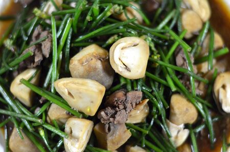 Stir-Fried Mixed Vegetables with mushroomの写真素材
