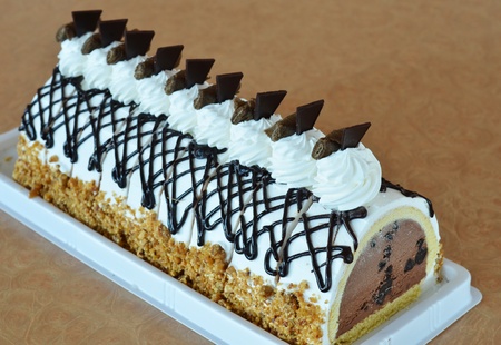 chocolate  ice cream cake , Beautiful decorated cakeの写真素材