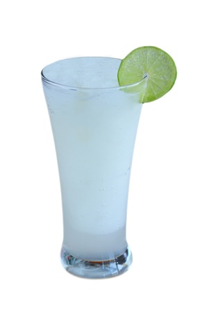 Smoothie  lemon  served with slice of lemonの写真素材