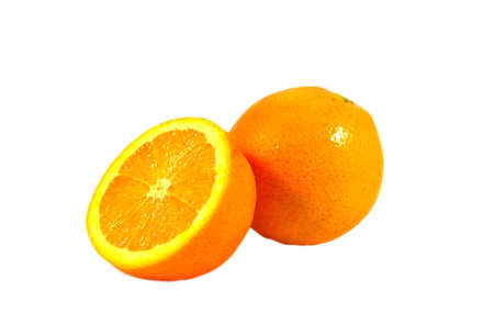 One and half of fresh orangesの写真素材