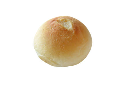 Round sandwich bun  on white background , isolated の写真素材