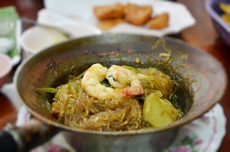 vermicelli shrimp with ginger   pepper sauceの写真素材