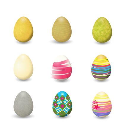 nine eggs designed for Easter の写真素材