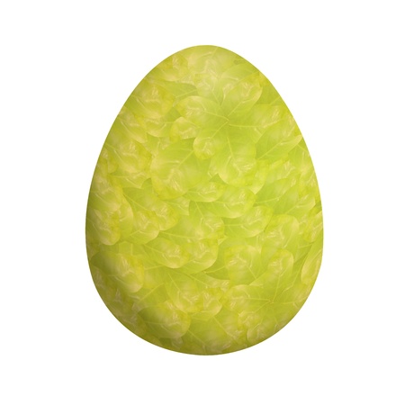 leaves pattern  easter eggs on white backgroundの写真素材