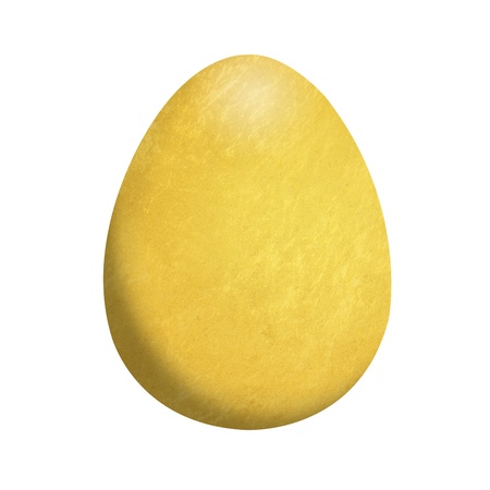 gold  easter eggs on white backgroundの写真素材