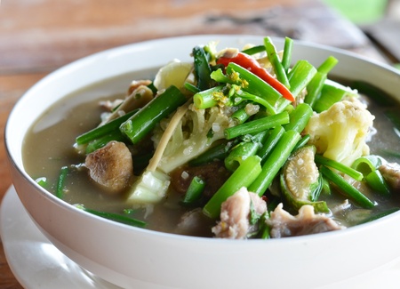 A savoury thick soup made from spices and vegetablesの写真素材