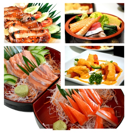 Collage from photographs of Japanese cuisine   の写真素材