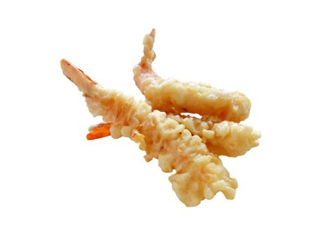 Fried Shrimps , Tempura Japanese cuisine on whiteの写真素材