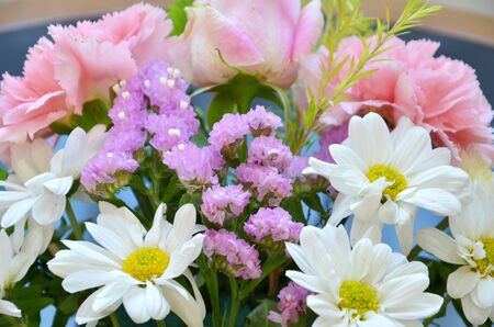 close-up of  fresh summer flower bouquet   の写真素材