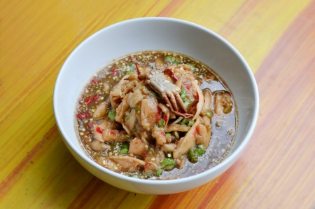  santol salad with steamed crab , spicy food  の写真素材
