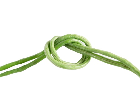 a bunch of fresh cowpea on white backgroundの写真素材