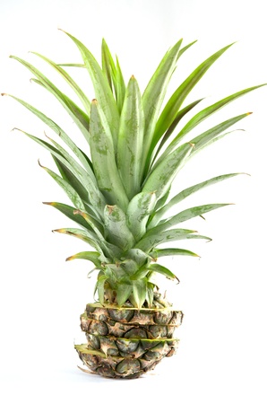 sliced of  pineapple  on white backgroundの写真素材