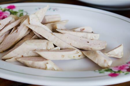 dish of Vietnamese sausage , white pork sausageの写真素材
