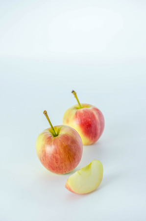 Red and yellow apple  , organic fresh fruit.の写真素材