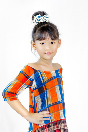 Portrait of young cute asian little girlの写真素材