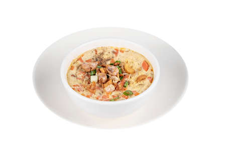 steamed egg with vegetable, mushroom and carrotの写真素材