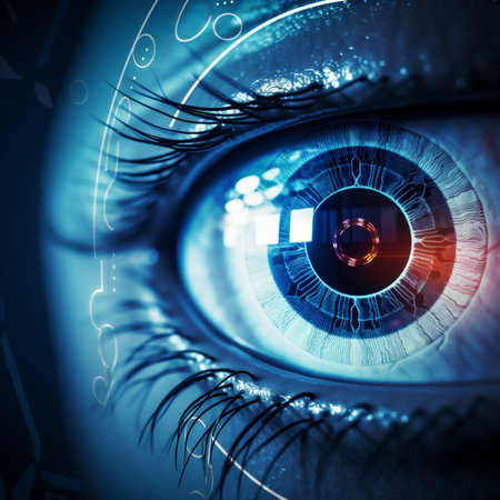 Close-up of human eye. Conceptual image. 3d renderingの素材