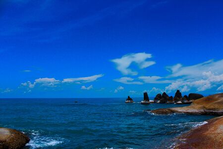 The sea beautiful beachand clear water fresh air Swimming cold sea.の写真素材