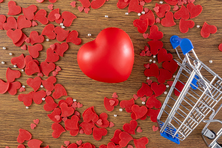 Beautiful  Valentine's day concept with heartsの写真素材