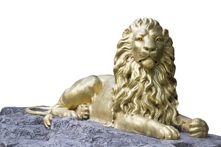 golden lion statueの写真素材