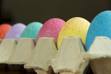 Painting colorful easter eggの写真素材