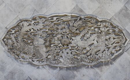 Chinese dragon and phoenix beautiful sculpture