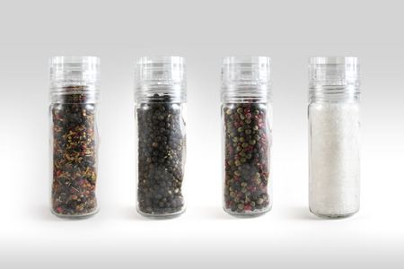 Black pepper,mixed spice,mixed peppers, salt 