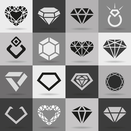 Diamond vector icons setのイラスト素材
