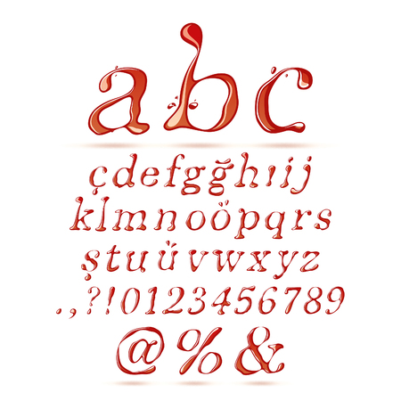 Ketchup alphabet lower case italicのイラスト素材