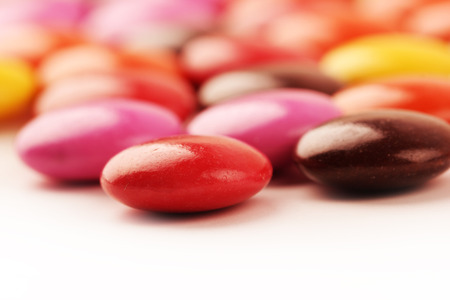Color candy on white space
