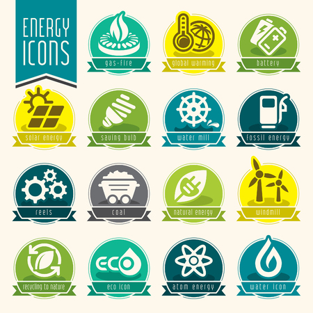 Energy icon set.のイラスト素材