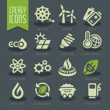 Energy icon set.のイラスト素材