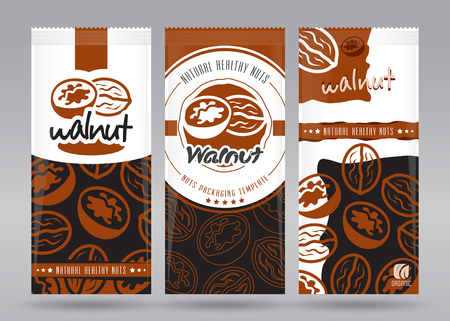 Walnuts packaging setのイラスト素材