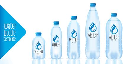 Water bottle template and ready label designのイラスト素材