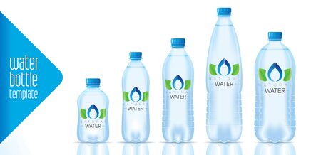 Water bottle template and ready label designのイラスト素材