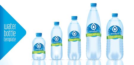 Water bottle template and ready label designのイラスト素材