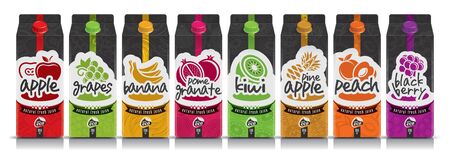 Ready design vector juice, fruit package setのイラスト素材
