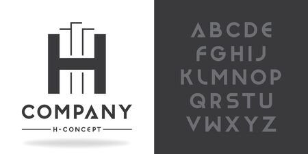 Real Estate, Business logo template. Font character design with font family.のイラスト素材