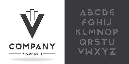 Real Estate, Business logo template. Font character design with font family.のイラスト素材