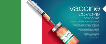 Corona vaccine vector 3D illustration, country flag concept.のイラスト素材